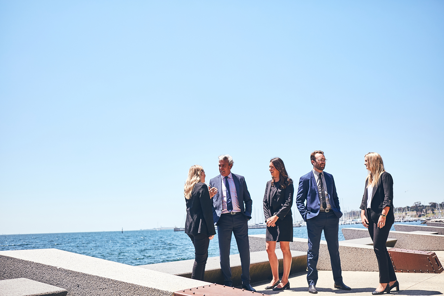Staff of Coulter Legal along Geelong Waterfront in the sunshine